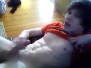 Ripped Emo Twink Cums On Abs